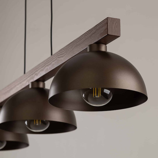 TK Lighting Oslo Κρεμαστό Φωτιστικό Καφέ LED Ράγα