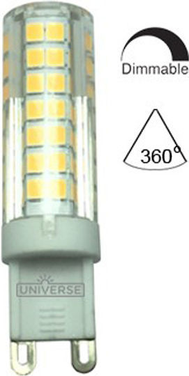Universe Λάμπα LED 5W για Ντουί G9 Φυσικό Λευκό 500lm Dimmable