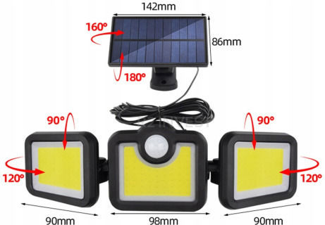 SPM Wall Mounted Solar Light with Cold White Light 6000K IP65