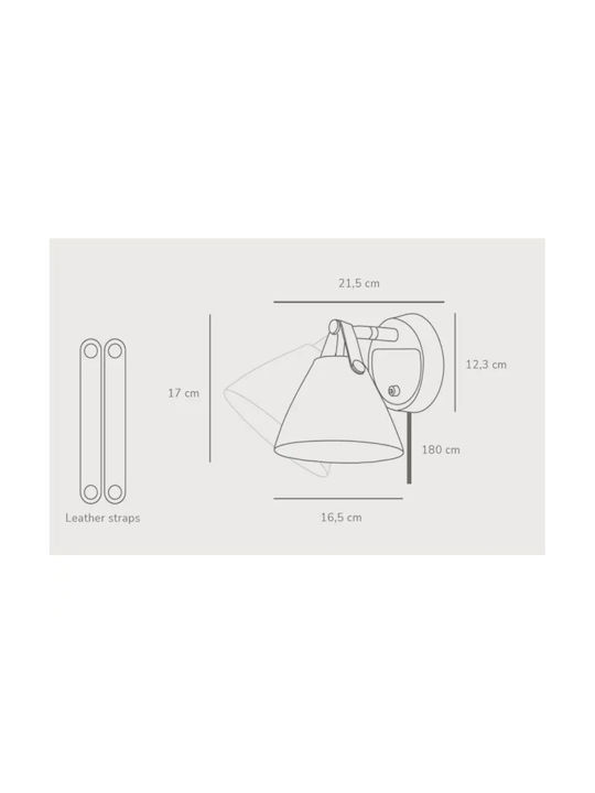 Nordlux Modern Lamp Wall with Socket GU10 Black 21.5cm