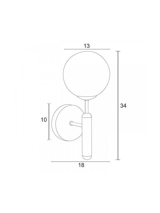 ArkoLight Modern Lamp Wall with Socket G9 Silver 13cm