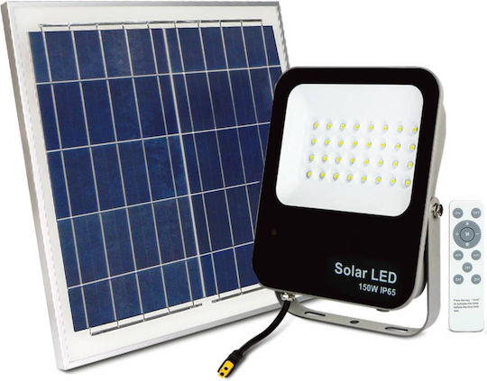 Waterproof Solar LED Floodlight 150W Cold White 6500K with Remote Control IP65