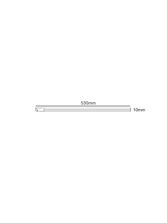 Μινι Νεον Μαγνητικο Φωτιστικο 24v Dc 6w 4000k 200lm 110° Ra90 5yrs L530μμ