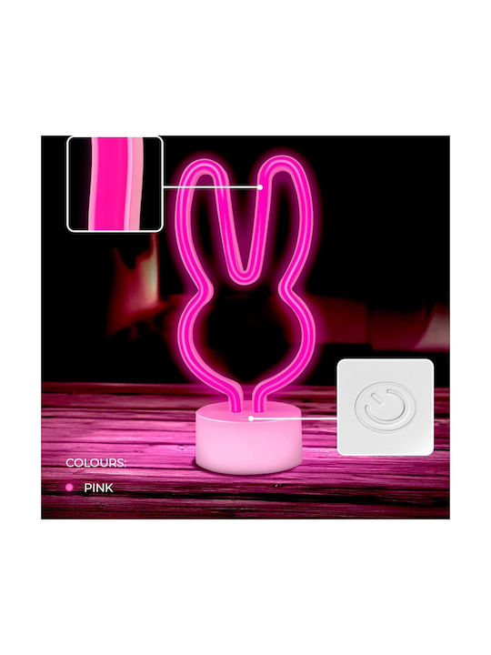 Neon Led On Stand Rabbit Pink Usb-c Fsc-10 Forever Light