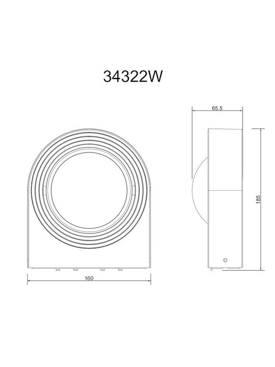 Globo Lighting Επιτοίχιο Εξωτερικό Φωτιστικό LED IP44 6.3W με Θερμό Λευκό Φως 16x6.6εκ.