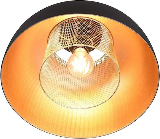 Trio Lighting Punch Πλαφονιέρα Οροφής 35εκ. Μαύρη με Ντουί E27