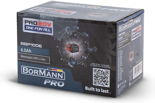 Bormann Pro Μπαταρία Εργαλείου Λιθίου 20V με Χωρητικότητα 6Ah BBP1006 Pro