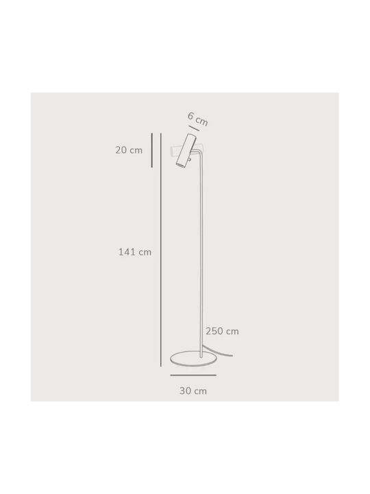 Nordlux Mib Floor Lamp H141xW30cm. with Socket for Bulb GU10 Black