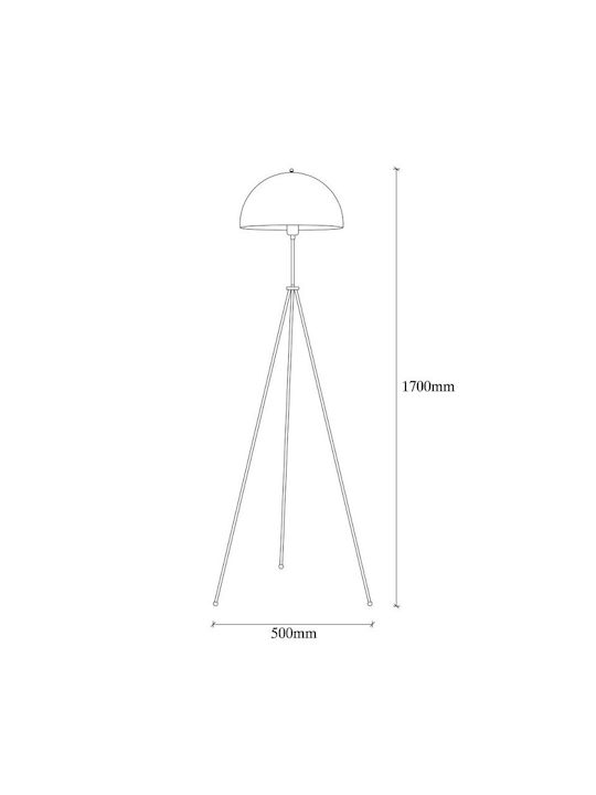 Opviq Floor Lamp H170xW50cm. with Socket for Bulb E27 Black