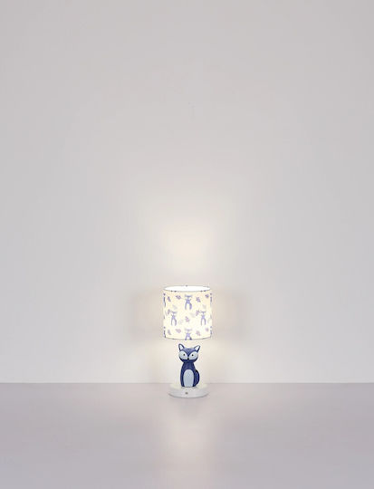 Globo Lighting Metall Tischlampe LED mit Blau Schirm und Basis