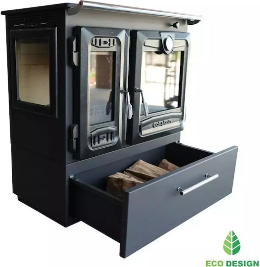 Caliskan 216-3D BOX Steel Wood Stove with Oven 8.45kW Inox