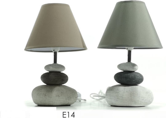 General Trade Yarn Tischlampe Für E14 Fassung Mit Braunem Hut Und Grauer Basis