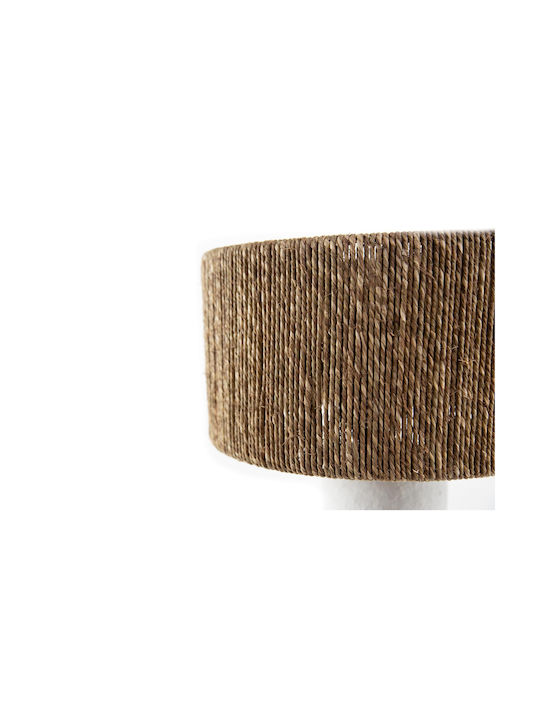 Soulworks Table Lamp with Brown Shade and White Base