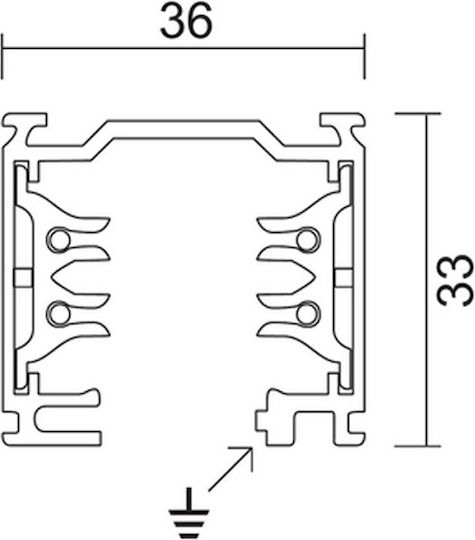 Ivela Montageschiene für Spot aus Aluminium 230V Dreiphasen 2m Grau Silber 7511-20-42