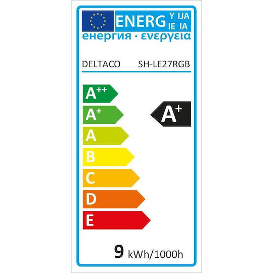 Deltaco Smart Bulb LED 9W for Socket E27 RGB 810lm