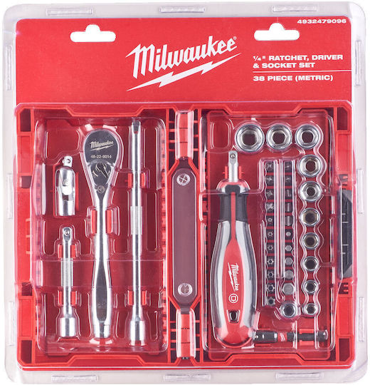 Milwaukee Shockwave Set Ratchet 38pcs 4932498381