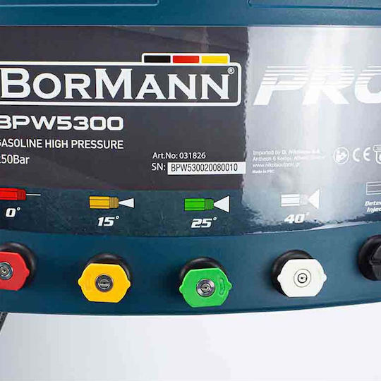 Bormann Pro BPW5300 Mașină de spălat cu presiune Benzină 208cc 6.5hp cu Presiune 250bar și Pompa metalică