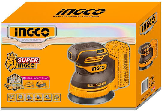 Ingco CROSLI2002 Έκκεντρο Τριβείο Χούφτας 125mm Μπαταρίας 20V Solo