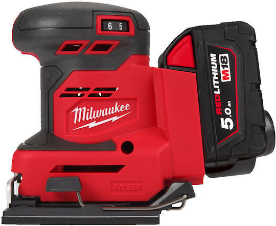 Milwaukee BQSS-502B Polizor orbital 18V 2x5Ah cu control de viteză și cu sistem de aspirare