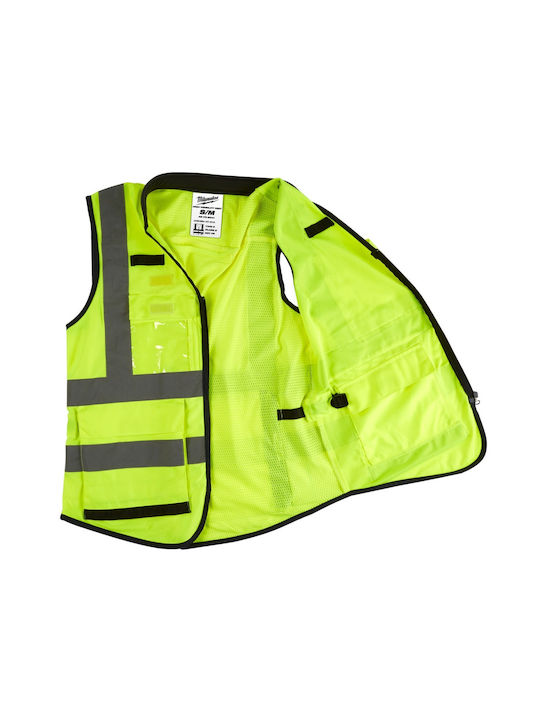 Milwaukee Men's Safety Vest with Reflective Film Yellow Construction site