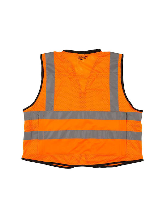 Milwaukee Men's Safety Vest with Reflective Film Orange Construction site