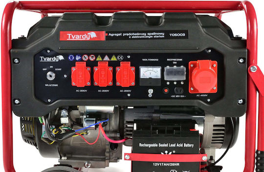 Tvardy Генератор Бензин (четиритактов) с Миза, Гуми и Максимална Мощност 6.6kVA