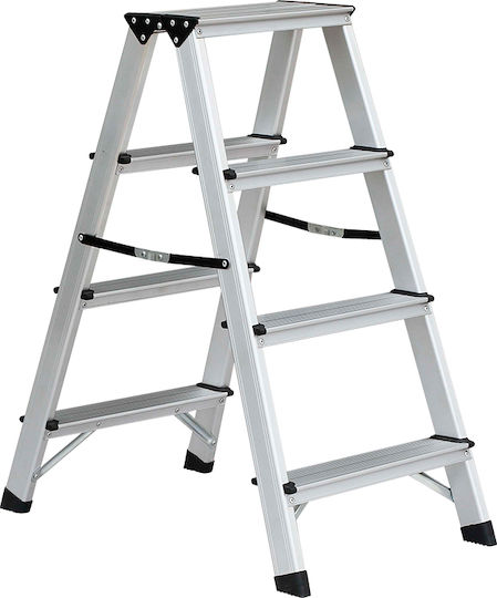 Bormann Pro BHL9035 Σκάλα Αλουμινίου με 2x4 Σκαλοπάτια