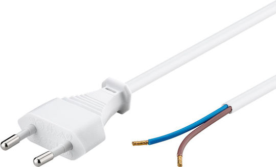 123led Καλώδιο Ρεύματος με Διατομή 2x0.75mm² σε Λευκό Χρώμα 1m