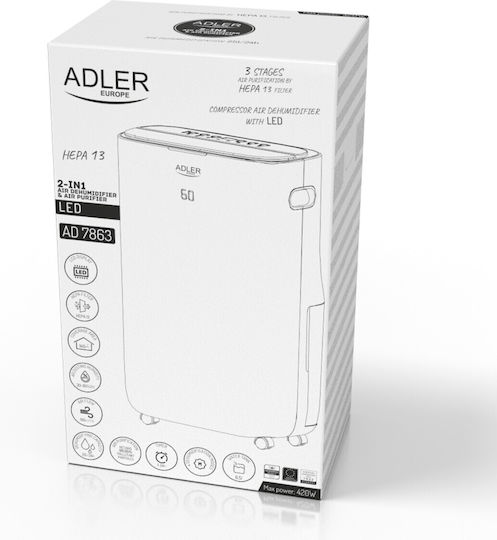 Adler AD 7863 Αφυγραντήρας με Συμπιεστή 0.5lt