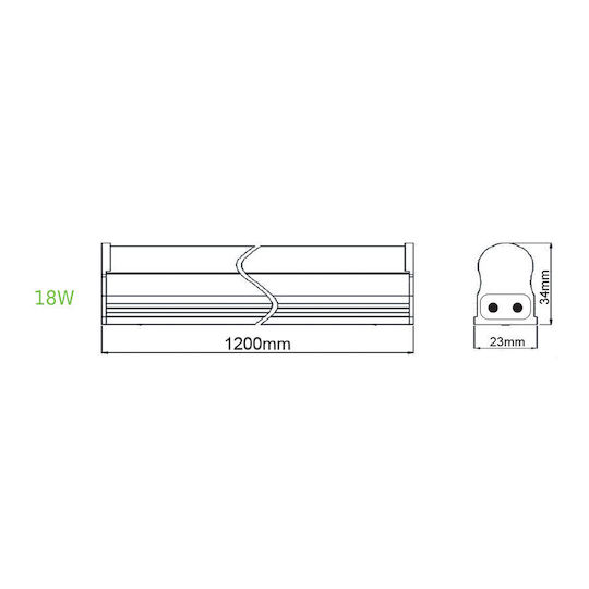 Aca Under-Cabinet LED Light 18W Natural White with Switch 120cm