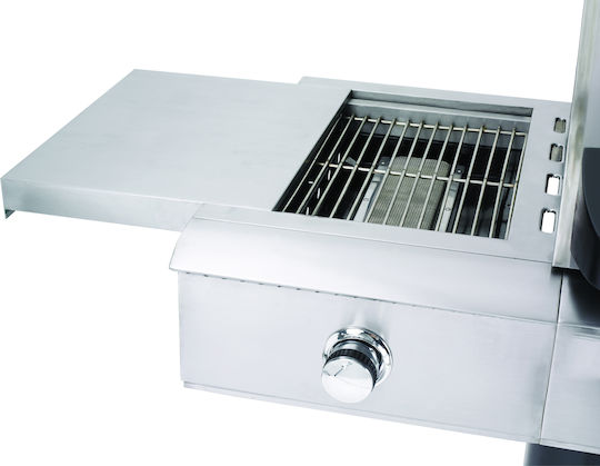 Elite BBQ5500 Газово Барбекю Чугунена Решетка 71брx49.5брсм. с 6 бр 22.5кВт и Страничен Нагревател Инфрачервена