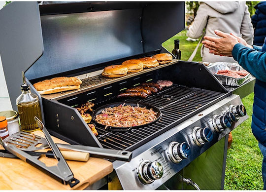 Elite BBQ5100 Gas Grill with 5 pcs 18kW and Side Burner