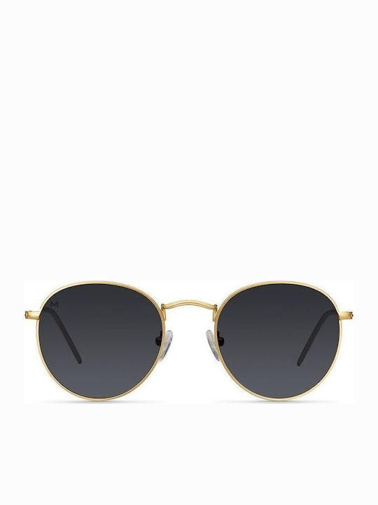 Meller Yster Unisex Sunglasses with Gold Metal Frame and Black Polarized Lens Y-GOLDCAR
