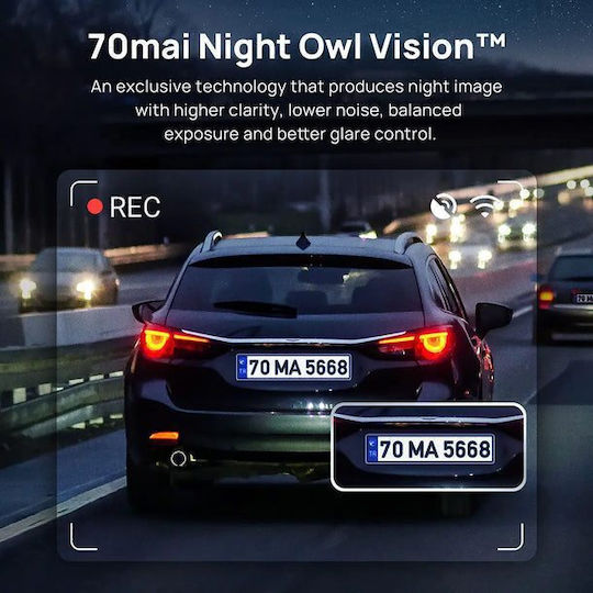 70Mai A400 & RC09 Car DVR Camera Set 1440P with 2" Screen Wi-Fi & Rear Camera