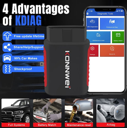 Διαγνωστικό Αυτοκινήτου OBD 2 με Bluetooth