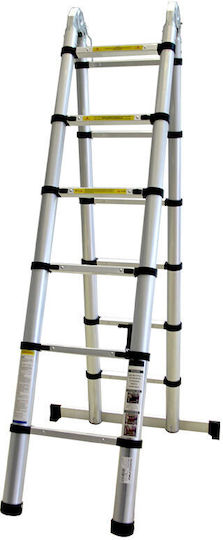 Bormann Pro Telescopic Ladder Aluminum 12 of Steps with Maximum Height 3.8m BHL5710 034858