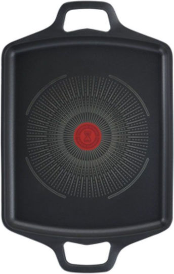 Tefal Robusto Αντικολλητική Πλάκα Ψησίματος με Αλουμινίου Λεία Επιφάνεια 26x32εκ.