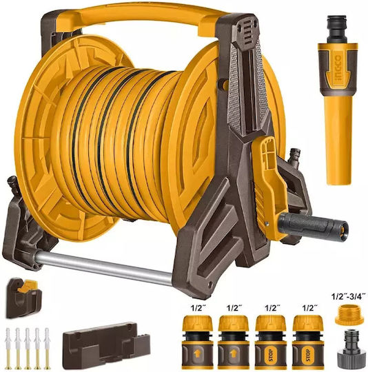 Ingco Watering Wind Wall Mounted for Hose up to 20m