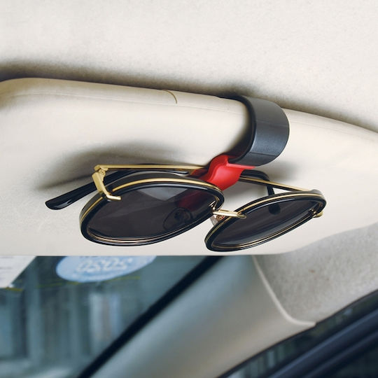 Multifunktionaler Auto-Brillenhalter Kartenclip Bargeld-Aufbewahrungsbasis Grau