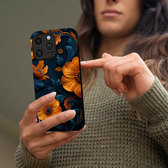 Husă Sonique Seria 3D Flori pentru OnePlus 13 5G Portocaliu 01