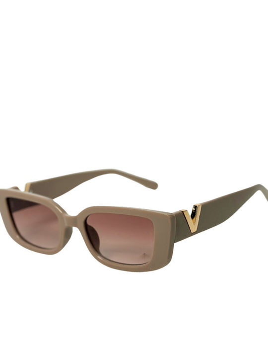 SeeVision Damen Sonnenbrille mit Beige Kunststoff Gestell und Braun Verlaufsfarbe Linse 50053-CIGAR