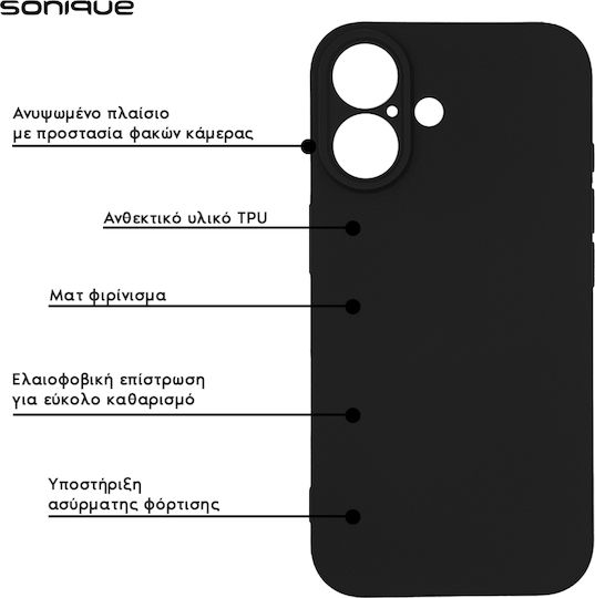 Sonique Liquid Back Cover Σιλικόνης Μαύρο (iPhone 6 Plus / 6s Plus)