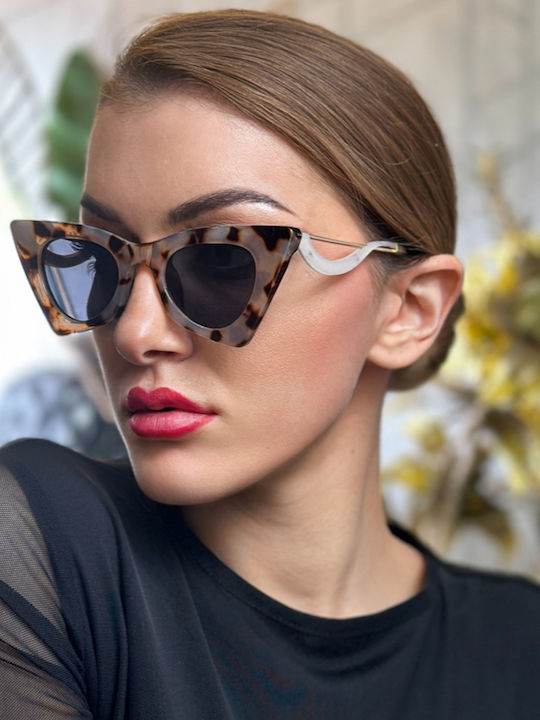 SeeVision Γυναικεία Γυαλιά Ηλίου με Καφέ Ταρταρούγα Σκελετό και Γκρι Φακό 50026-BEIGE/LEOPARD