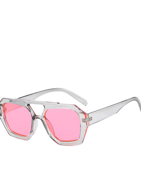 SeeVision Unisex Sonnenbrille mit Gray Kunststoff Gestell und Rosa Linse 50146-PINK/GREY