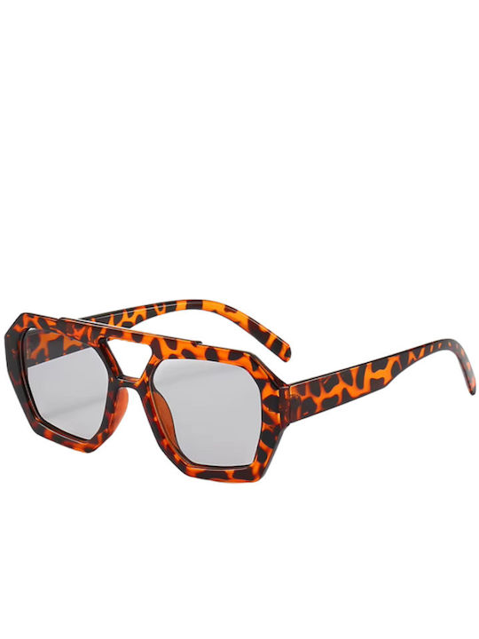 SeeVision Unisex Γυαλιά Ηλίου με Καφέ Ταρταρούγα Κοκκάλινο Σκελετό και Γκρι Φακό 50146-LEOPARD/BLUE