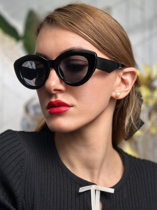 SeeVision Women's Sunglasses with Black Plastic Frame and Black Lens 50103-BLACK