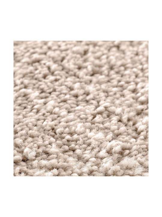 vidaXL Rutschfest Teppich Außenbereich Rund Synthetisch,Polyester/Cotton/Leather Cream