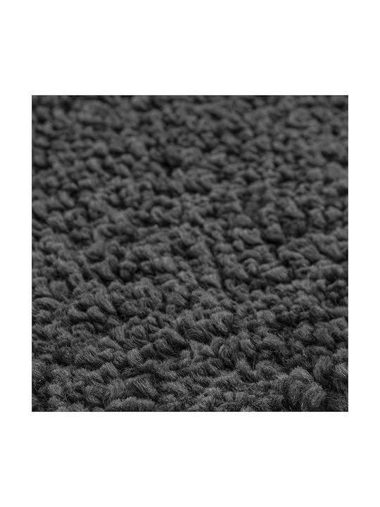 vidaXL Antiderapant Covor De exterior Rotund Black Grey