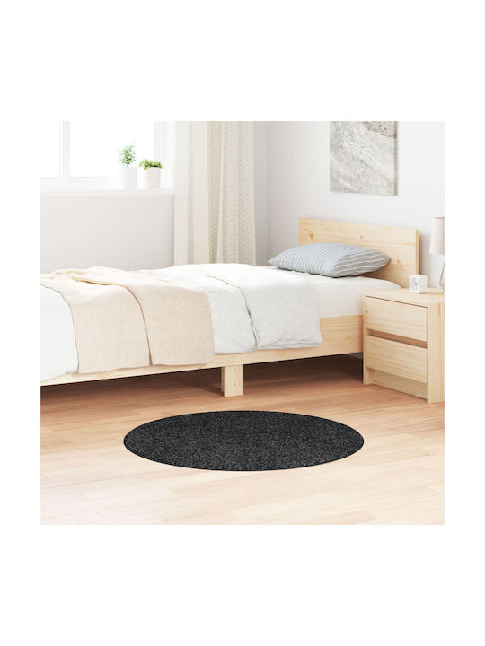vidaXL Antiderapant Covor De exterior Rotund Black Grey