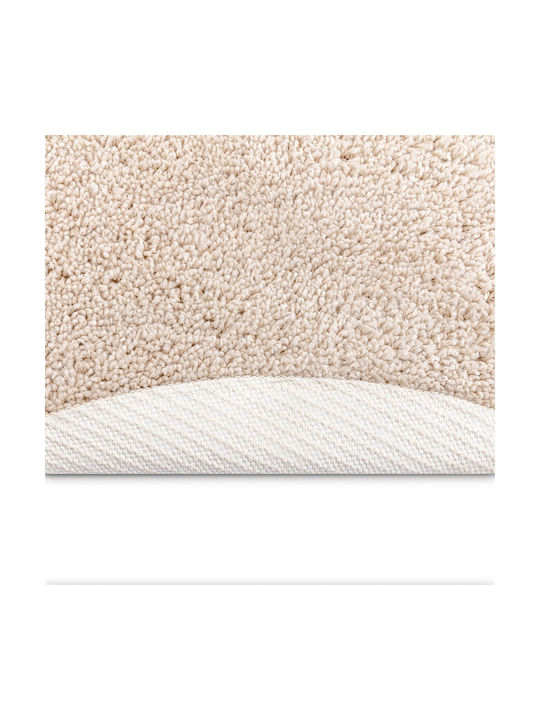 vidaXL Rutschfest Teppich Außenbereich Rund Synthetisch,Polyester/Cotton/Leather Cream